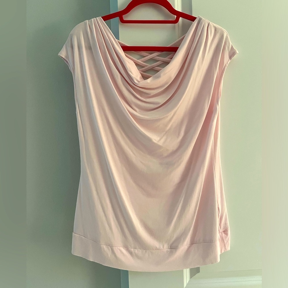 NY&CO Pink short sleeve cowl neck top